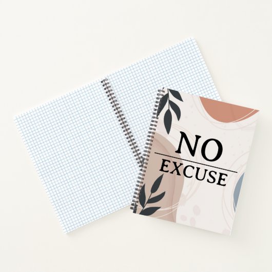 Boho Neutre Cahier Journal Propre | pas d'excuses (Intérieur)