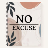 Boho Neutre Cahier Journal Propre | pas d'excuses (Devant)