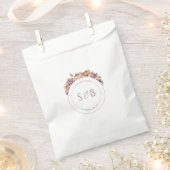 Boho Neutre Floral Favoriser Sacs avec Monogramme (Coupé)