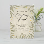 Boho neutre Noël Brunch Foil Invitation (Debout devant)