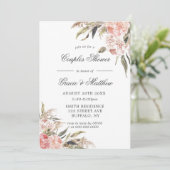 Boho Neutre Pink Peony Couples Invitations De Douc (Debout devant)