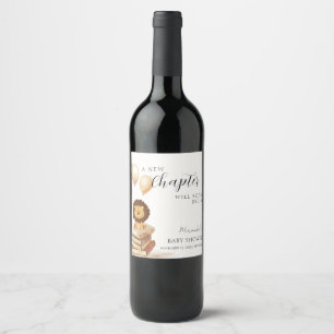 Boho Nieuw Chapter Wild Lion Balloon Baby shower Wijn Etiket