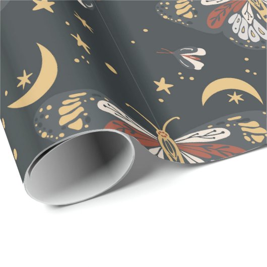 Boho Night Moth Cadeaupapier (Rol Hoek)