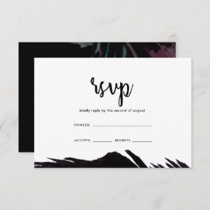 Boho Nights Black met Feather Wedding RSVP