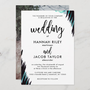 Boho Nights Foto Zwart-wit Bruiloft Kaart