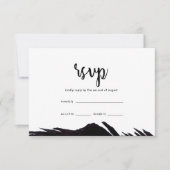 Boho Nights Noir avec Mariage en plume RSVP (Devant)