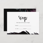 Boho Nights Noir avec Mariage en plume RSVP (Devant / Derrière)