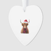 Boho Noël T-Shirt Vache des Highlands de Noël (2) (devant)