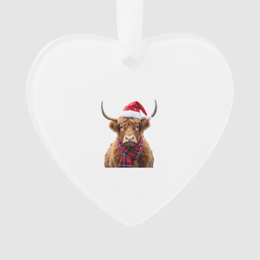 Boho Noël T-Shirt Vache des Highlands de Noël (2) (devant)