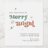 Boho Noël Vin bouteille Étiquette Boire Étiquette (Étiquettes simples)