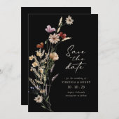 Boho Noir Enregistrer La Carte Plat Date (Devant / Derrière)
