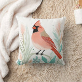 Boho Northern Cardinal Coussin Pastel Green (Couverture)