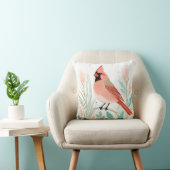 Boho Northern Cardinal Coussin Pastel Green (Chaise)