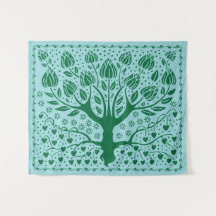  boho Nouveau met hart Wandkleed