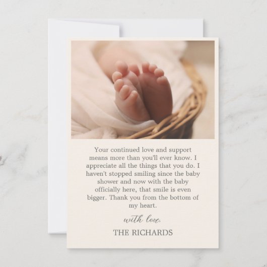 Boho Nouveau-né Faire-part de naissance bébé Merci (Dos)