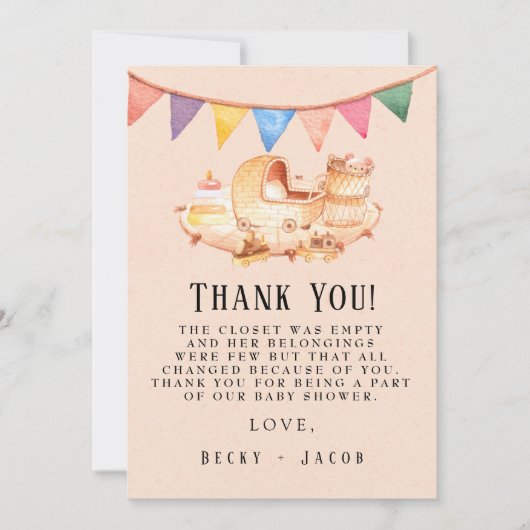 Boho Nursery Baby Baby shower de bébé Carte de rem (Devant)