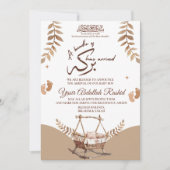 Boho Nursery Baby Boy Muslim Faire-part de naissan (Devant)