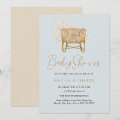 Boho Nursery Bassinet Blue Baby shower Kaart (Voorkant / Achterkant)