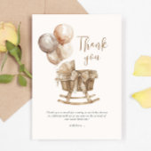 Boho Nursery Beige Ballons Genderonthulling Bedankkaart