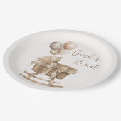 Boho Nursery Beige Ballons Genderonthulling Papieren Bordje (Gekanteld)