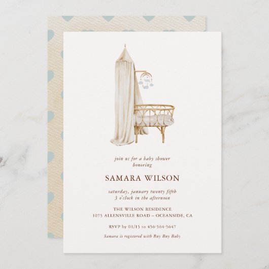 Boho Nursery Chic Boy Baby shower Kaart (Voorkant / Achterkant)