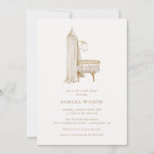 Boho Nursery Chic Girl Baby shower Invitation (Devant)