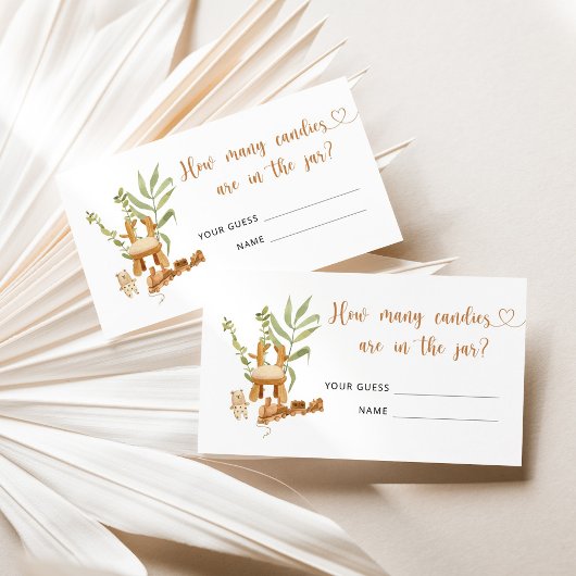 Boho nursery combien de bonbons carte de boîtier