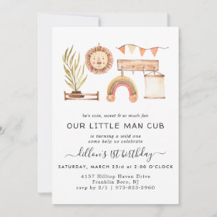 Boho Nursery Invitation pour fête d'anniversaire