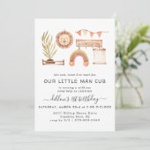 Boho Nursery | Invitation pour fête d'anniversaire (Debout devant)