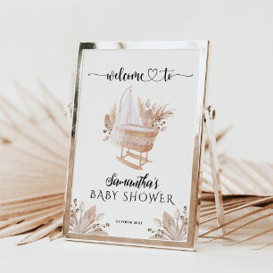Boho Nursery Pampas Gras Meisje Baby Shower Welkom Poster
