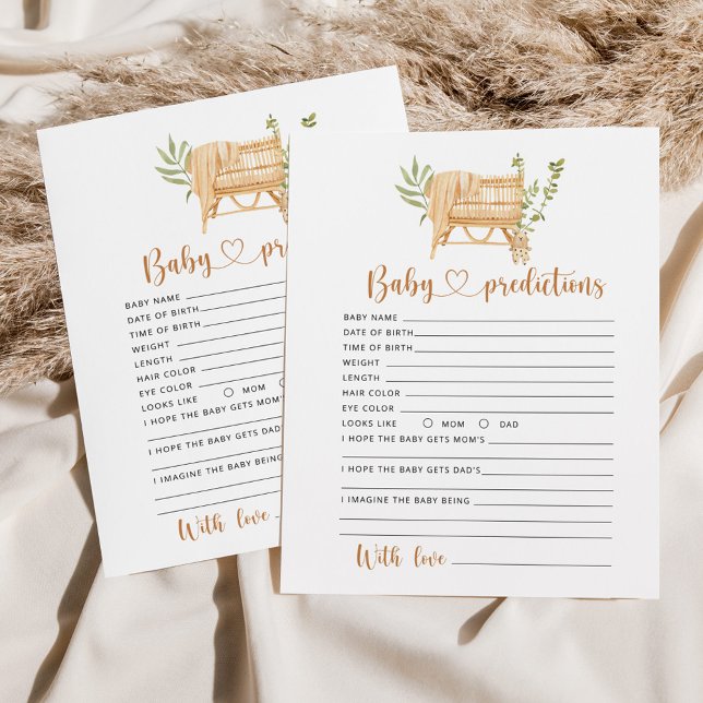 Boho nursery Prédictions pour la carte bébé (Créateur téléchargé)