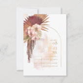 Boho Oasis Bruiloft ID959 RSVP Kaartje (Voorkant)