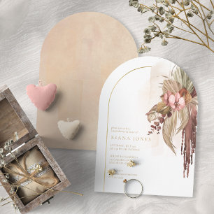 Boho Oasis Huwelijk Bloemen Vrijgezellenfeest Boog Kaart