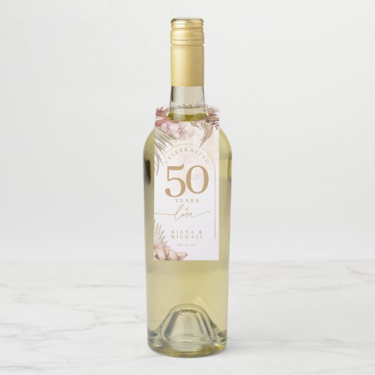 Boho Oasis Jubileum Bloemen ID959 Flessenhanger (Op fles)