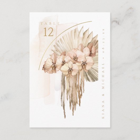 Boho Oasis Mariage Bouquet Numéro de table ID959 (Devant)