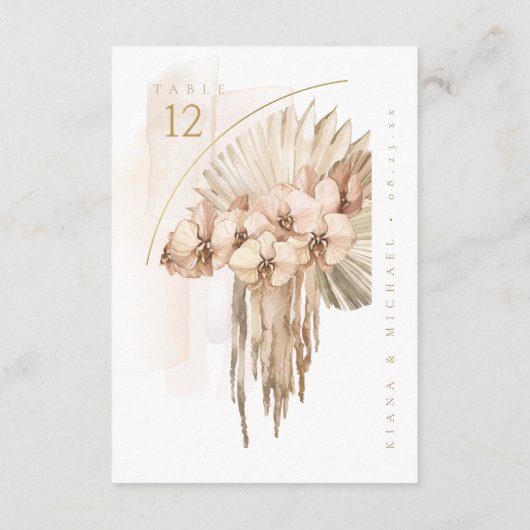 Boho Oasis Mariage Bouquet Numéro de table ID959 (Dos)