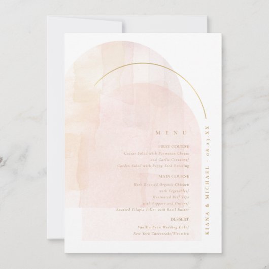 Boho Oasis Mariage Menu ID959 (Devant)