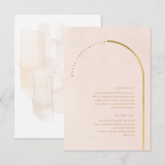 Boho Oasis Wedding Details Blush ID959 Informatiekaartje (Voorkant / Achterkant)