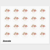 Boho Oasis Wedding Floral ID959 Ronde Sticker (Vel)