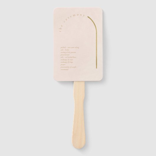 Boho Oasis Wedding Program Blush ID959 Handwaaier (Voorkant)