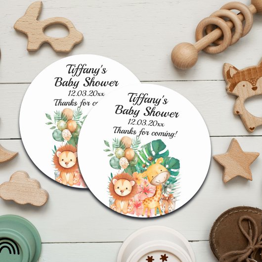 Boho Oerwoud Dieren Baby shower Ronde Sticker