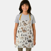 Boho Oerwoud Dinosaurus Patroon Kinder Schort (Insitu)