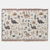 boho-Oerwoud-dinosauruspatroon Deken (Voorkant)