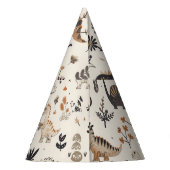 boho-Oerwoud-dinosauruspatroon Feesthoedjes (Achterkant)