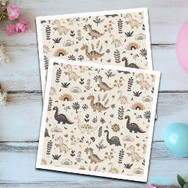 Boho Oerwoud Dinosauruspatroon Verjaardag Servet