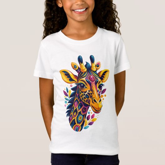 Boho-Oerwoud Giraffe T-shirt (Voorkant)