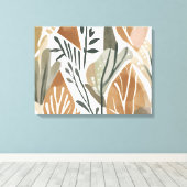 Boho oerwoud Leaf Botanische kunststijl Eenvoudig  Canvas Afdruk (Insitu (Houten vloer))