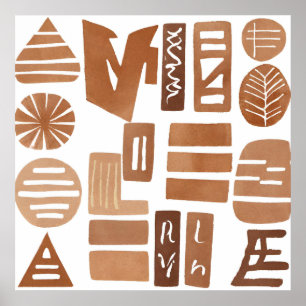 Boho oerwoud Leaf Botanische kunststijl Eenvoudig Poster