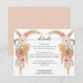 Boho Oerwoud Pampas Grass Floral n Foliage Wedding Kaart (Voorkant / Achterkant)