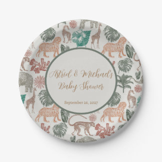 Boho Oerwoud Safari Baby shower Papieren Bordje